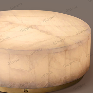 مصباح سقف مستدير من المرمر طراز شمالي فاخر على الطراز الشرقي من النحاس الأصفر مصباح مثبت على السطح من الرخام الطبيعي لغرفة النوم وغرفة المعيشة - Product Image 2