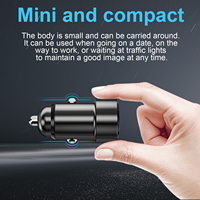 Chargeur de voiture mini en alliage d'aluminium 30W PD3.0 Type-C QC3.0 18W USB-A double port à charge rapide OTP pour appareil photo et écouteurs