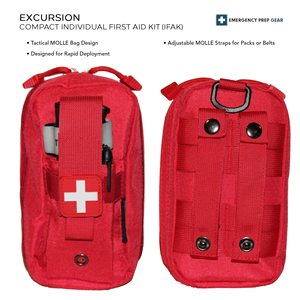 Essentials EDC Survival IFAK Red <span class=keywords><strong>44</strong></span> Piece Compact Personal <span class=keywords><strong>First</strong></span> Aid Kit Camping Emergency Travel Tactical Bug Out Bag - Product Image 5