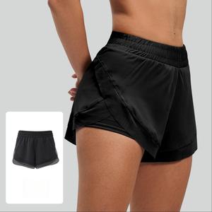 Shorts Deportivos 2 en 1 para Mujer, Cintura Elástica, Dobladillo Dividido, Transpirables, Secado Rápido, Forro Interior, para Entrenamiento Deportivo, OEM ODM, Venta al Por Mayor - Product Image 5