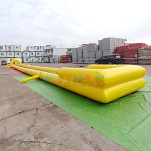 High-quality yellow color pvc tobogan acuatico hinchable long inflatable water slide for sale - Product Image 3