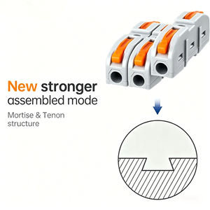 ตัวเชื่อมต่อสายไฟแบบกด คันโยกเชื่อมต่อเร็ว บล็อกขั้วต่อไฟฟ้า สำหรับซ่อมสายไฟ DIY ในบ้าน ตัวเชื่อมต่อแบบใช้ซ้ำได้ - Product Image 3