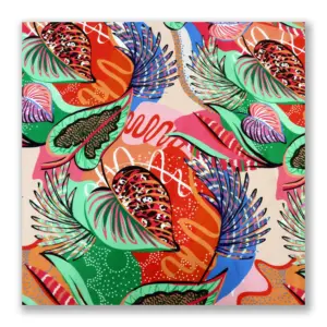 Plantas do Havaí floral Impressão Digital padrões coloridos Tela do cetim do poliéster para as mulheres blusa homens tshirts