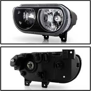 Boîtier noir de remplacement de phares halogènes pour Dodge <span class=keywords><strong>Challenger</strong></span> 2008-2014 Paire gauche + droite CH2502219 conducteur + passager - Product Image 2