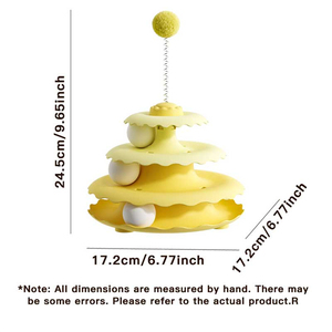 Beyaz kovalamaca topları ile 4-tier kaydırıcı ray oyuncak kedi kulesi çevre dostu plastik pikap kedi pikap oyuncaklar - Product Image 4