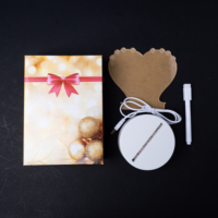 Vente en gros de panneaux lumineux DIY 3D en acrylique transparent réinscriptibles avec base en bois, lumière de nuit USB avec stylo, cadeaux