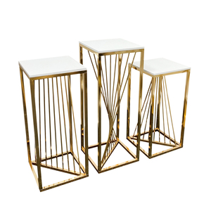 Vàng Vòng Tráng Miệng Bảng Vàng Mạ Vàng Kim Loại Màu Trắng + Mdf Hiển Thị Đứng Phong Cách Châu Âu Tiệc Trà Break Bảng - Product Image 5