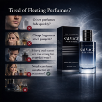 Eau de Parfum Salvage Pour Homme 100ml pour Hommes, Parfum Masculin Longue Durée, Notes d'Ambre, de Bois, d'Oud et de Bergamote, Vaporisateur, Utilisation Quotidienne