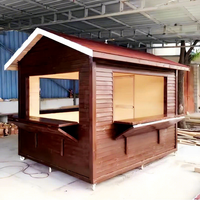 Kiosque de Noël pliable à montage rapide en gros, cabane de marché en bois, stand de marché en bois