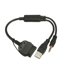 Pasokan Langsung Pabrik AV Hub Splitter Assembly Wide Flat Multi Pin Plug Emas 3.5mm Jack Perak USB a Male Adapter Cable