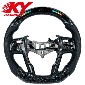 Accessoires intérieurs pour Chrysler 300C 2008 2009 2010 2011 2012 2013 2014+ SRT Volant personnalisé en fibre de carbone forgée avec LED - Product Image 1