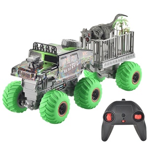 2022 New 1:16 2wd High Speed Off-road Rock Crawler RC Dinosaur Transport <strong>Tow</strong> <strong>Monster</strong> <strong>Truck</strong> Toy Remote Control Car With Dinosaur - Product Image 1