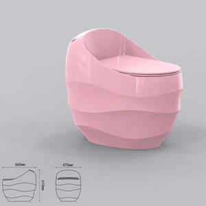 New Arrival thiết bị vệ sinh đầy màu sắc hình dạng trứng tầng gắn WC phòng tắm commode gốm một mảnh màu nhà vệ sinh - Product Image 2