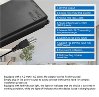Injecteur Poe 110-240Vac pour injecteur Poe Starlink Gen 3 Gen 2 V2 V3 150W 2.5Gbps 2500Mbps adaptateur secteur injecteur Poe