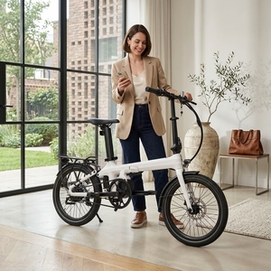Bicicleta Eléctrica Plegable Portátil de Fibra de Carbono, Motor Central de 250W, Batería de Litio de 36V, 7 Velocidades, 80km de Autonomía, Urbana - Product Image 1