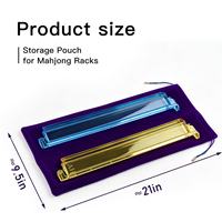 Pochette de rangement en velours de haute qualité pour supports de mahjong, avec cordon de serrage et quatre compartiments, capacité de 4 supports de mahjong