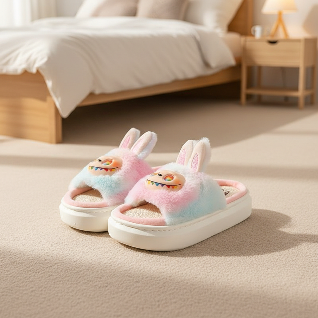CHERSE Cow Slippers For Women - Fluffy Fuzzy Animal Slippers Kawaii, Warm Winter House Slippers (Puppy Style, Size 9-9.5) - View #5