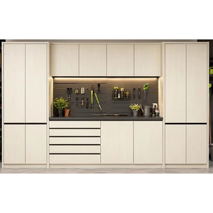 Mueble de Almacenamiento Modular Moderno de MDF con Puertas de OSB y Luces LED, Mueble de Pared de Lujo para Sala de Estar o Villa - Product Image 3
