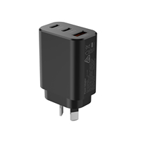 Pengisi Daya Cepat GaN 33 Watt 30W 3 Port Usb c Adaptor Daya untuk Pengisi Daya Iphone 13 14 Adaptor AU 2C1A
