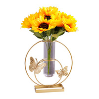 Home Kunstbloem Metalen Hydrocultuur Vaas Arrangement Bureau Tafel Handgemaakt Relatiegeschenk Decor