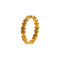 En vrac pas de décoloration créatif plaqué or creux signe d'argent Dollar anneau en acier inoxydable dames mignon Fortune rassembler richesse anneau