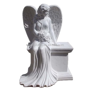Ángel <span class=keywords><strong>de</strong></span> Cementerio Sentado <span class=keywords><strong>de</strong></span> Tamaño Real en Oferta, Estatua <span class=keywords><strong>de</strong></span> Ángel <span class=keywords><strong>de</strong></span> Mármol Blanco para Cementerio - Product Image 1