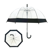 YS-1129 Auto Ouvert Transparent Dôme Forme POE Bulle Parapluie Usine Impression Personnalisée Clair POE Champignon Jour De Pluie Fun Compagnon