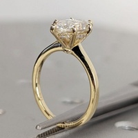 Bague de fiançailles solitaire personnalisée à six griffes en diamant de laboratoire taille marquise 3 carats, or massif 18 carats, certifiée IGI, couleur DEF CVD/HPHT