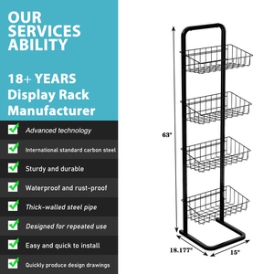 Présentoir de présentation de nourriture pour animaux de compagnie 4 paniers métalliques autonomes pour friandises pour chiens Présentoir de qualité supérieure - Product Image 4