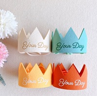 Chapeau Couronne d'Anniversaire en Feutre Imperméable avec Signes de Jour pour Enfants, Bébés Filles et Garçons – Fournitures de Fête – Vente Chaude