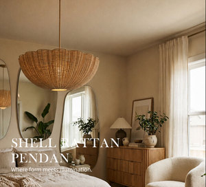 Lampe suspendue en rotin tressé naturel, grande taille, style Wabi Sabi, pour salle à manger, chambre, appartement, éclairage intérieur - Product Image 6