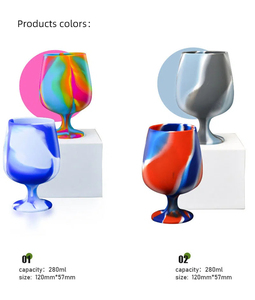 Verres <span class=keywords><strong>à</strong></span> <span class=keywords><strong>vin</strong></span> en silicone rouge de 260 ml, anti-chute, design esthétique, verres <span class=keywords><strong>à</strong></span> <span class=keywords><strong>pied</strong></span> haut en silicone - Product Image 5
