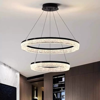 Lustre LED de luxe léger italien pour salon et restaurant, forme anneau, télécommande, gradation progressive, fabricants de Zhongshan