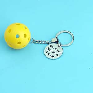 Lilangda 2024 personnalisé Pickleball porte-clés en acier inoxydable Sport porte-clés avec Mini pagaie métal cadeau ornement accessoires - Product Image 1