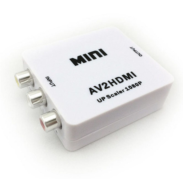 AV2HDMI Mini RCA CVBS 3 RCA Composite Video Converter Box for 1.4 1080p for TV/PC//Blu-ray for