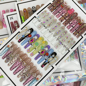 <span class=keywords><strong>2025</strong></span> Luxe Salon Ontwerp Private Label Lange Handgemaakte Gel Press Op Nagels Valse Kunstnagels Volledige Cover Y 2K Bling Nagels - Product Image 5