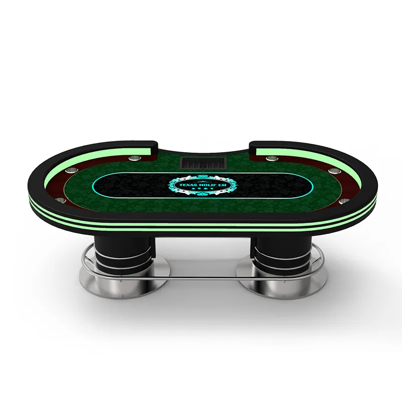 Werkseitig hochwertige Casino Poker Tische mit LED-Lampen USB-Lades piel tisch mit individuellem Service