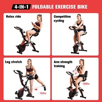 Equipo de Fitness 5 en 1, Bicicleta de Ejercicio Plegable con Resistencia Magnética para Fisioterapia, Gimnasio, Culturismo y Ejercicio en Casa