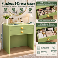 Petit bureau de toilette moderne avec 2 tiroirs, table de maquillage en métal, coiffeuse en acier laminé à froid, meuble de rangement pour chambre à coucher, OEM