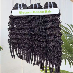 Vietnam Honest Hair Eurasian Curly Remy Human Hair <b>Extensions</b> Machine Double Weft Hair Weaving <b>Extensions</b> Vietnamese Hair - Product Image 2
