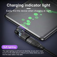 Adaptateur magnétique USB C 240W, cordon de type C dans le câble de charge magnétique USB C à angle droit, embouts de connecteur rotatifs à 90/180 degrés