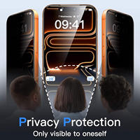 Protection d'écran en verre de confidentialité anti-rayures à couverture intégrale de qualité supérieure avec impression soyeuse à 28 degrés pour iPhone 18 16 17 15 Duo Plus Pro Max