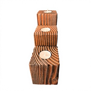AZ ENTERPRISES Wooden Rectangle Tea Light Holder <b>Set</b> Handmade Eco-Friendly Durable Craftsmanship for Home Decoration & Christmas - Product Image 6