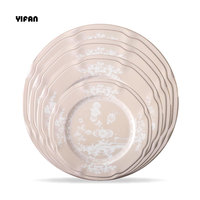 Service de Table de Luxe en Porcelaine Fine et Céramique, Motif Encre Blanche Vintage, Style Italien Personnalisable, Vente en Gros