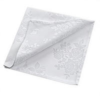 Serviettes et nappes en satin de coton 100% à motif floral de roses blanches, design nordique moderne minimaliste, personnalisable, décoration d'intérieur