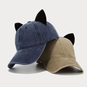 Europe America Velvet <b>Cat</b> Ears Baseball Cap Sport Ladies Summer Soft <b>Top</b> Duck Tongue Couple Personality Hat Golf Gorra Man - Product Image 3