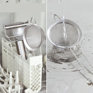 Premium 3 Pc Stainless Steel Fine Mesh Strainer Set for Tea Coffee Juice and Cooking Use Dishwasher Safe Eco-Friendly - Product Image 4