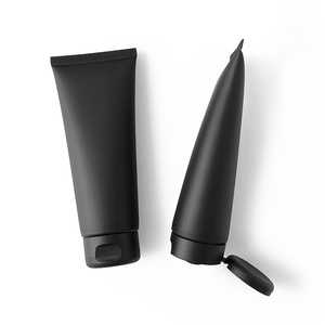 Tubo Squeeze in Plastica Nero Opaco 200ml, Packaging Cosmetico con Tappo Flip <span class=keywords><strong>Top</strong></span> Riutilizzabile, Logo Personalizzato, Crema per Mani, Lozione Serigrafata - Product Image 3