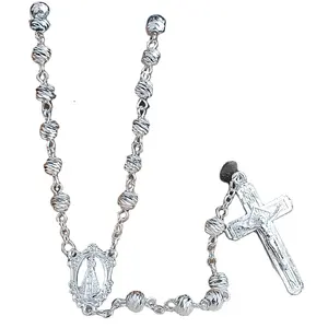 6mm perline in ottone cattolico <span class=keywords><strong>rosario</strong></span> d'<span class=keywords><strong>argento</strong></span> con nostra signora <span class=keywords><strong>di</strong></span> Aparecida - Product Image 1