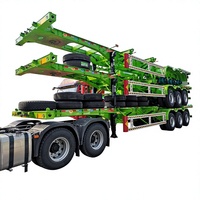 Semi-remorque en acier à châssis extensible 2 essieux de 40 pieds avec suspension pneumatique et capacité de charge de 60 tonnes, fabriquée en Chine, à vendre